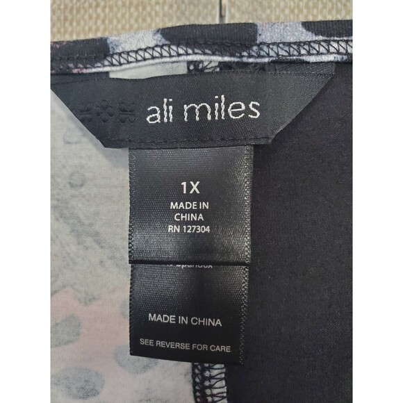 Ali Miles Mixed Print Pieced Button-Accent Knit Tunic Size 1X Artsy Boho - Picture 3 of 6